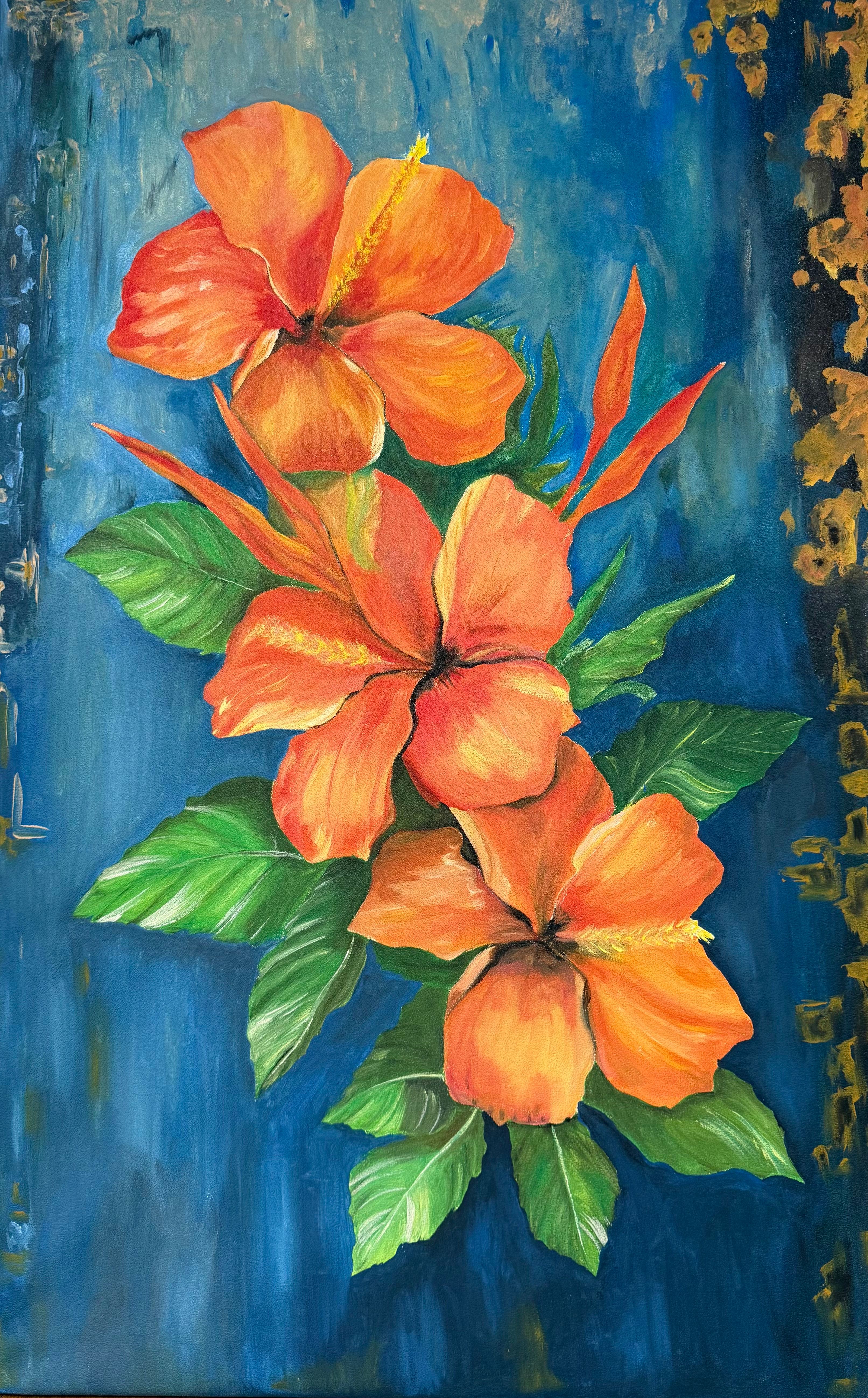 Ember Hibiscus — Acrylic