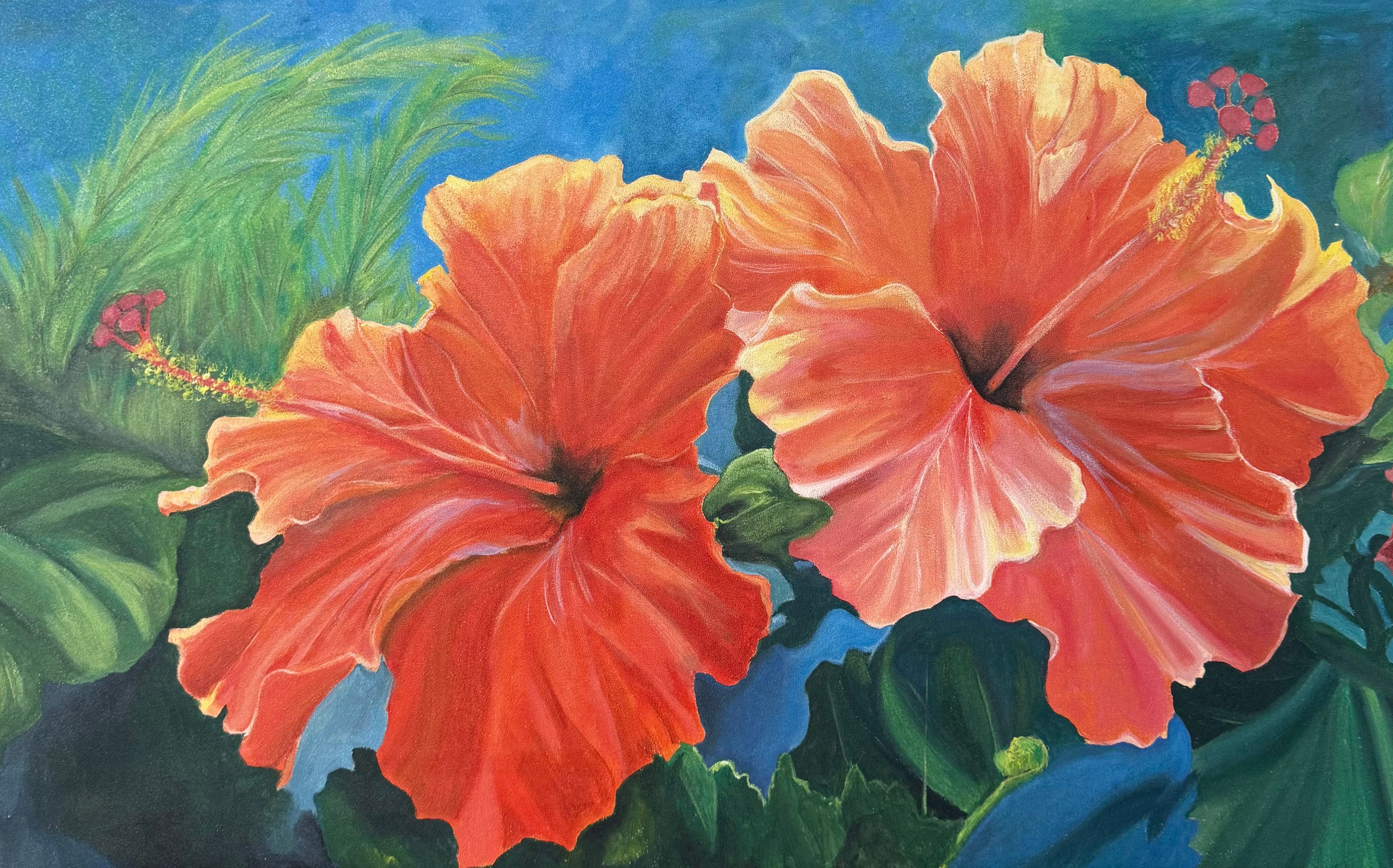 Coral Hibiscus — Acrylic